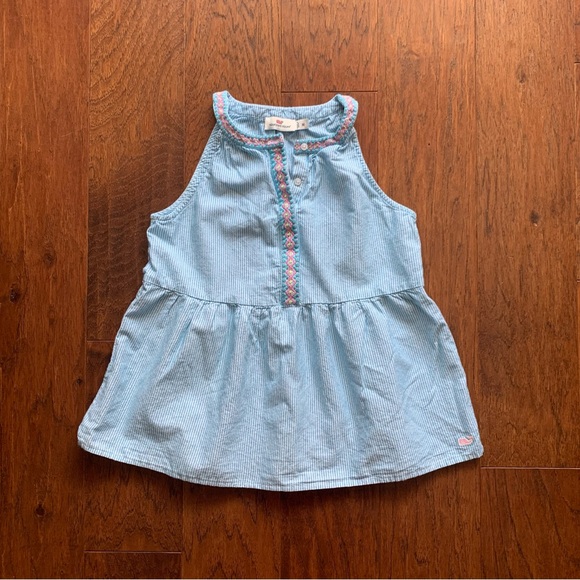 Vineyard Vines Girls Embroidered Stripe Peplum Tank Top | Size M - Picture 2 of 6